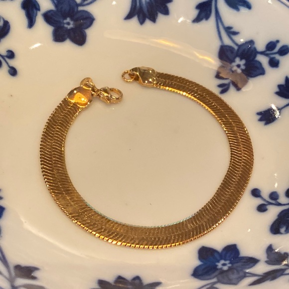 Monet flat link omega gold plated bracelet